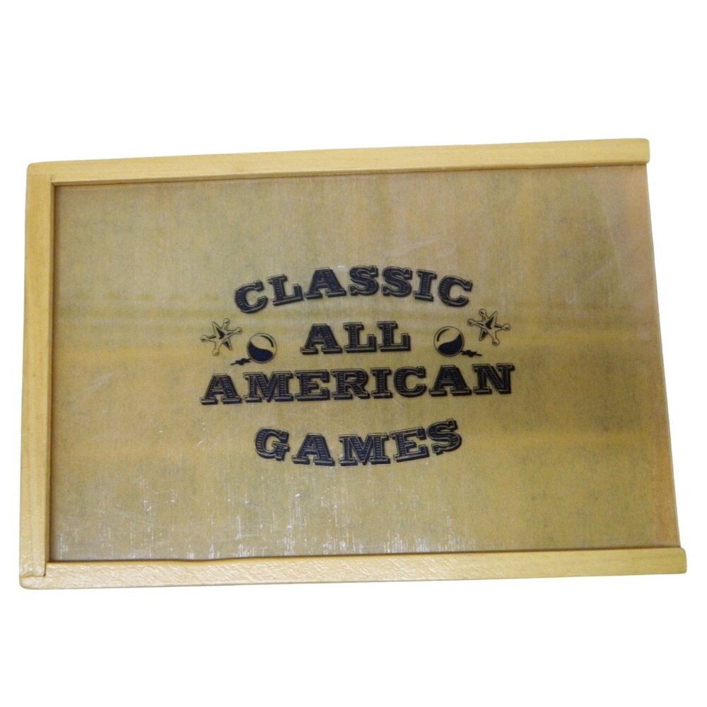 Family Games Vacation Classic All-American 6 Game Set Dice Yoyo Marbles Dominoes